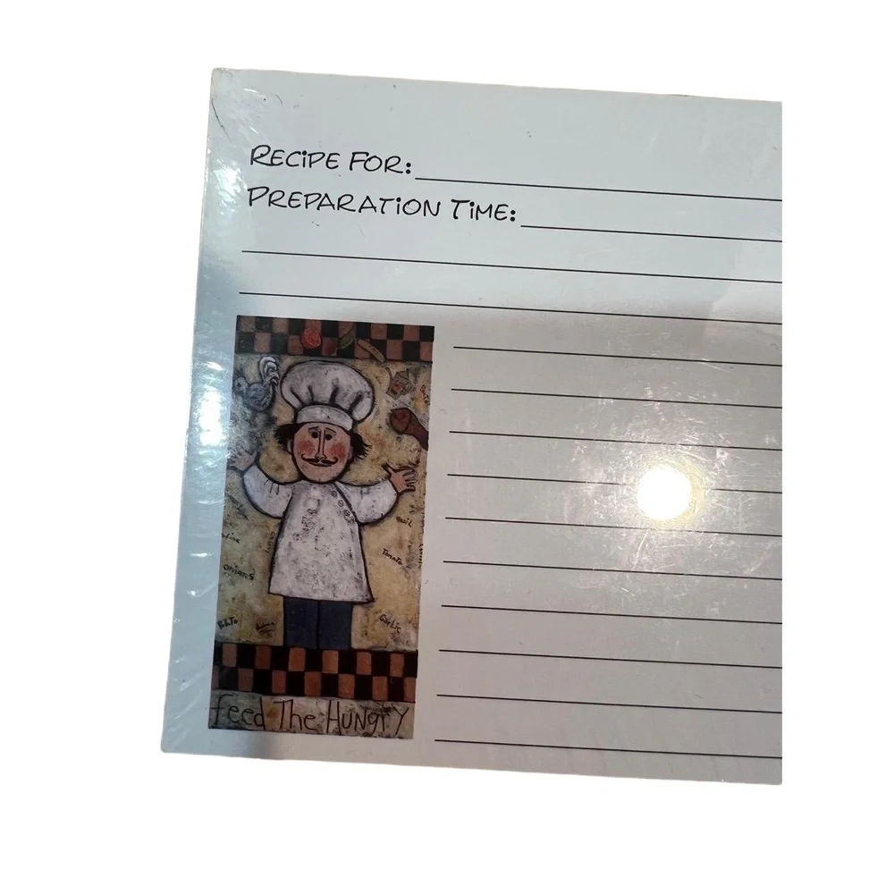 NWT Barbara Olsen Vintage Illustrated Recipe Cards Lined Sections Set of 40